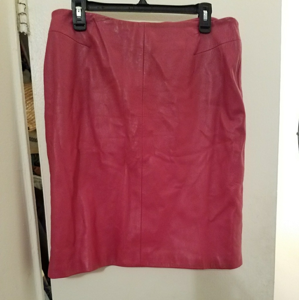 HOT PINK  LEATHER SKIRT